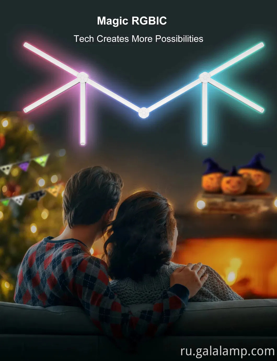 Умный RGB сегментированная настенная лампа для игр и домашнего декора